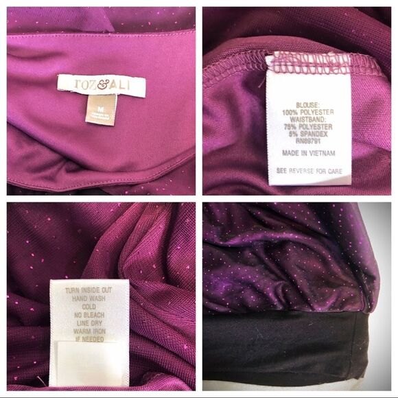 Shimmering Sheer Top w/ Lining Sz M - Picture 7 of 8